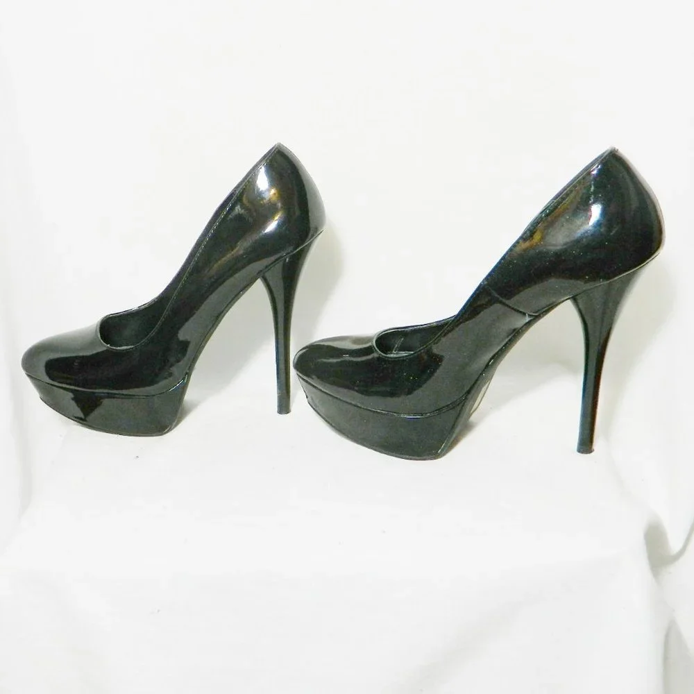Call it Spring Black Patent Platform Pumps Sz 9